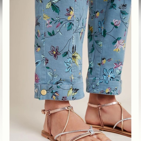 ANTHROPOLOGIE Victoria Floral Cargo Pants with Removable Belt - Picture 15 of 16